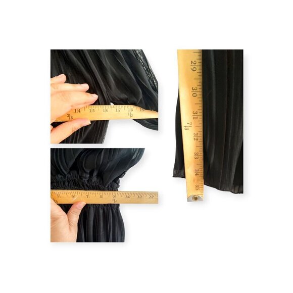 Guess black pleated scoop neck short sleeve dress, size 6 - Picture 13 of 13